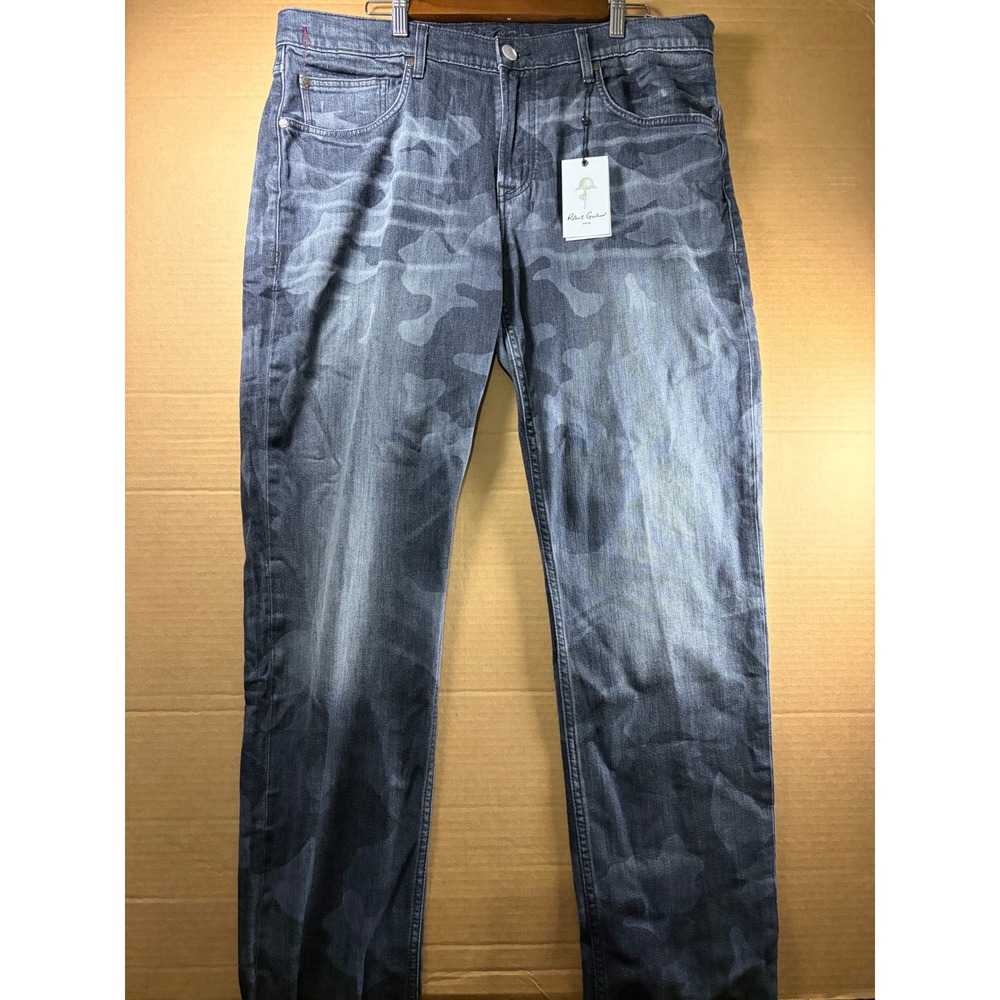 Robert Graham Jeans Mens 38 Charcoal‎ Gray Camo Tailored Kipling Capture NWT